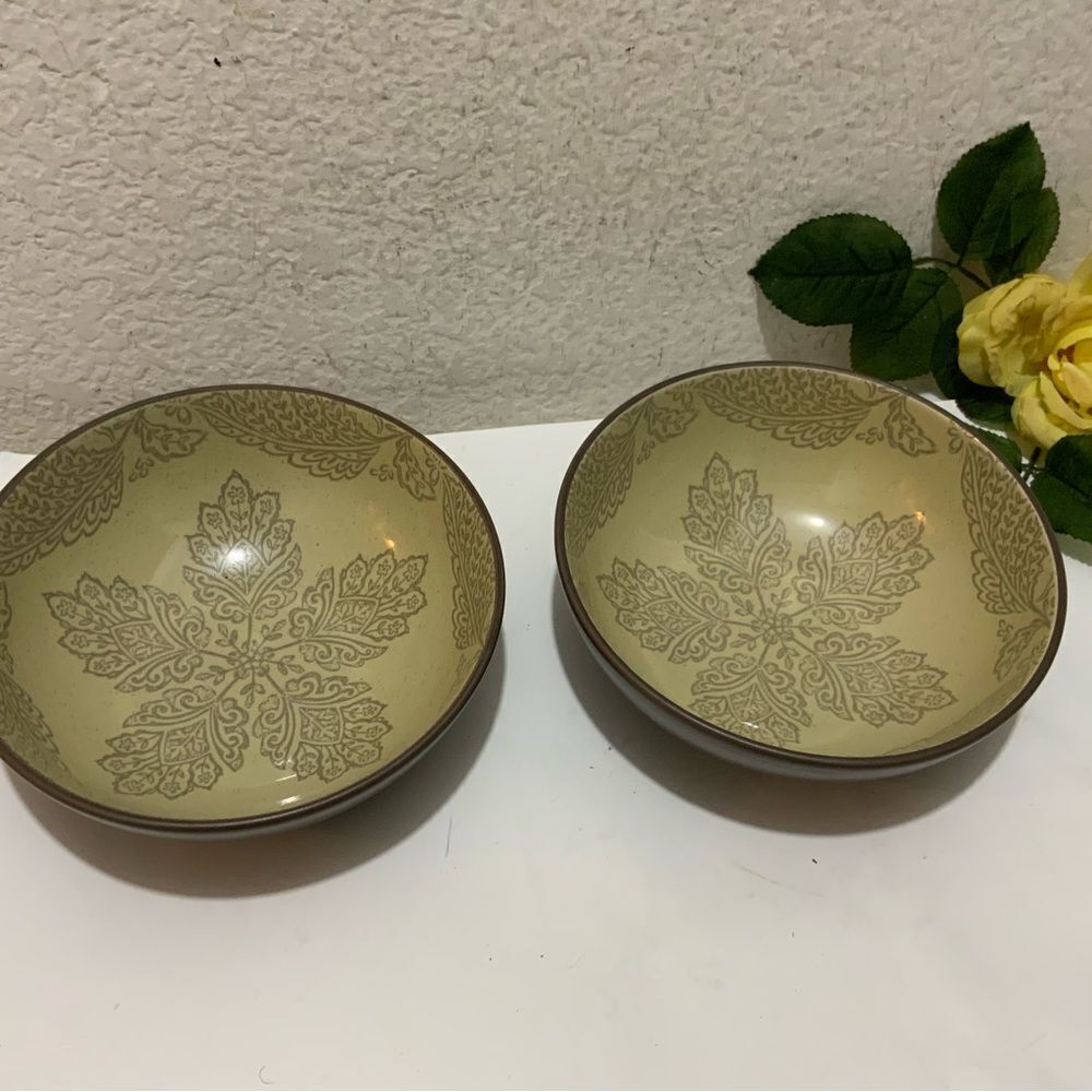 222 FIFTH PTS INTERNATIONAL CHANDI SAGE CEREAL BOWLS 6 5/8" SET OF 2 G7 - Picture 2 of 6